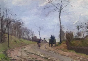 Carriage on a Road in Louveciennes in Winter