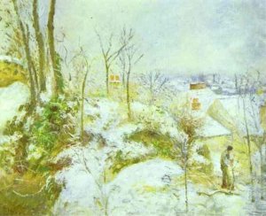 Cottage at Pontoise in the Snow by Art