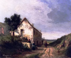 House by a Country Road with Figures