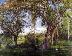 Landscape with Strollers Relaxing Under the Trees