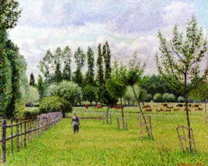 Meadow at Eragny, Grey Weather