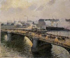 The Pont Boieldieu , Rouen: Sunset, Misty Weather