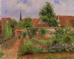 Vegetable Garden in Eragny, Overcast Sky, Morning by Art