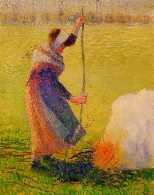 Woman Burning Wood