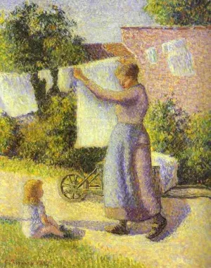 Woman Hanging Laundry