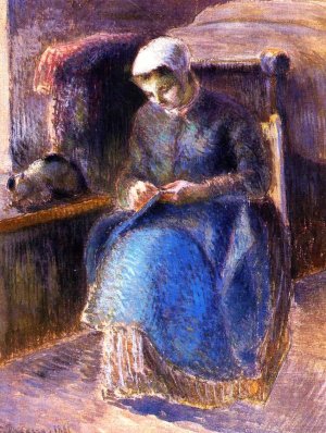 Woman Sewing by Art