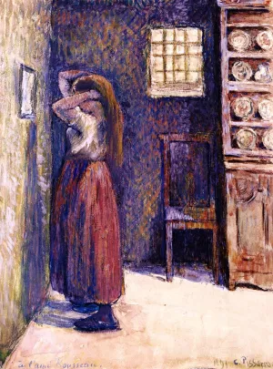 Young Peasant Woman Fixing Her Hair